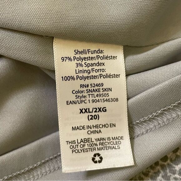 Time And Tru MIDI Wrap Snake Print Dress Gray and White Size XXL - Picture 10 of 12